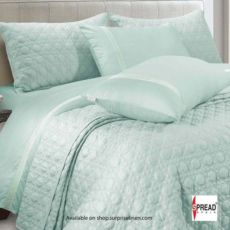 Spread Spain - Botanic Mist Cotton Satin 3 Pcs Bed Cover Set (Mint)