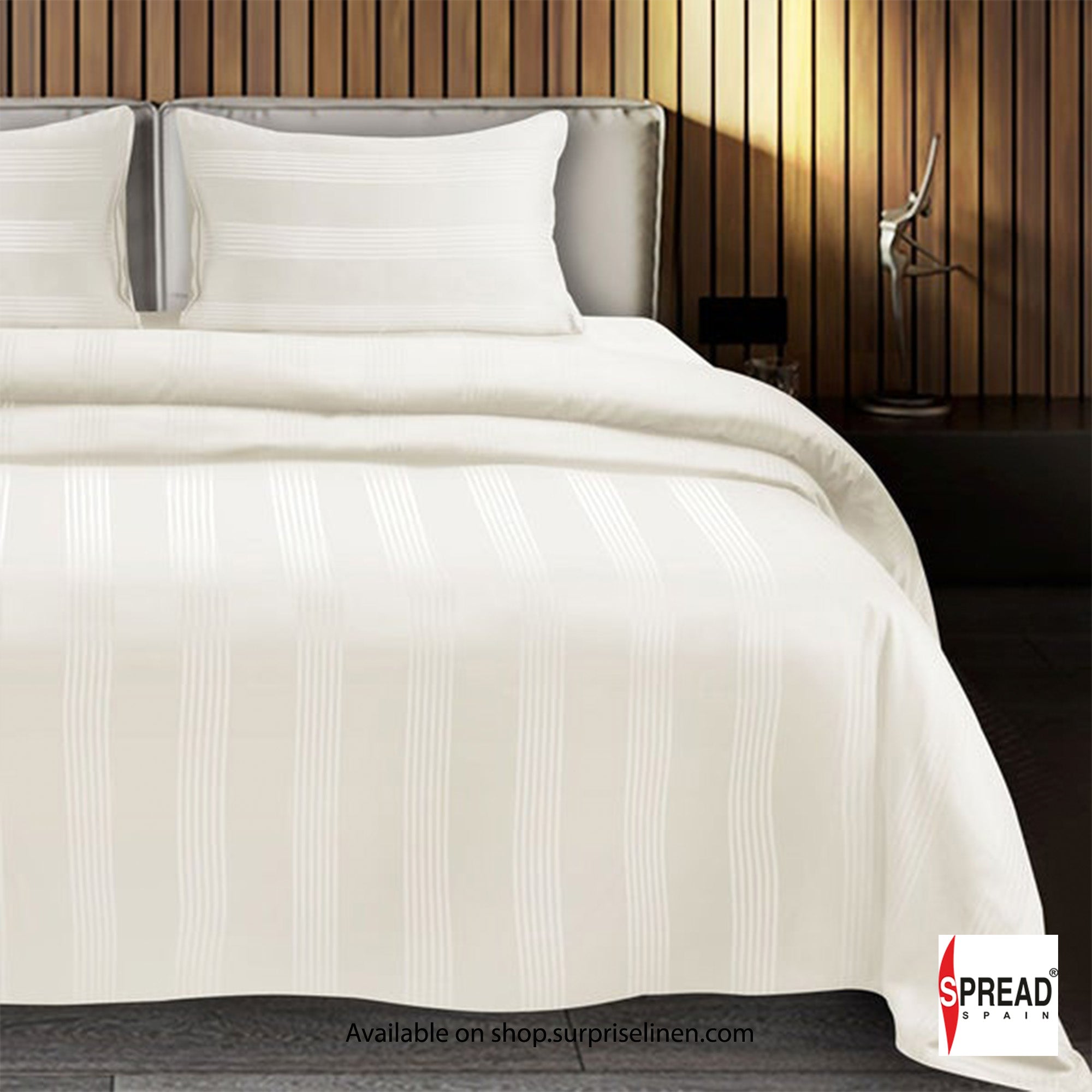 Spread Spain - 450Thread Count Premium Cotton Barcode Bedsheet Set (Cream)