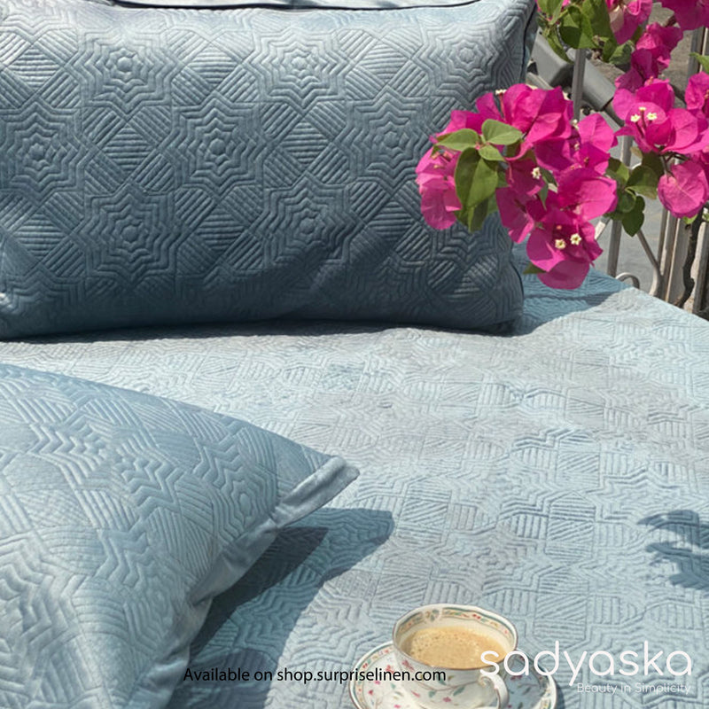 Sadyaska - Velvet Collection Staron Bed Cover Set (Powder Blue)