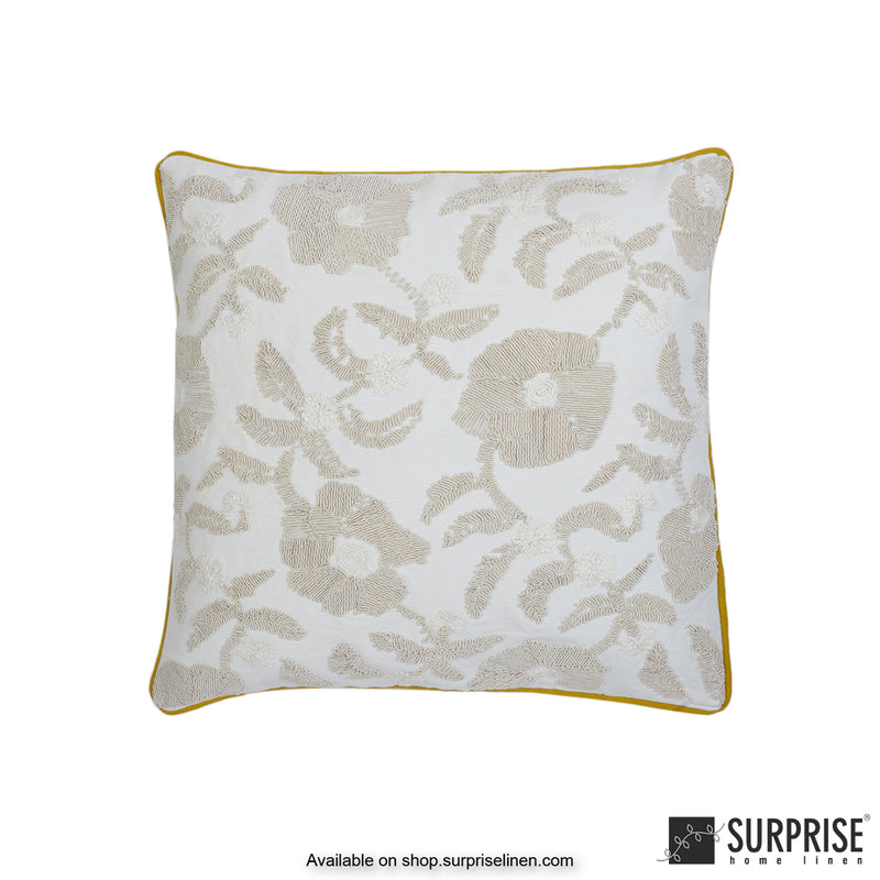 Surprise Home - Summer Elegance 40 x 40 cms Designer Cushion Cover (Yellow)