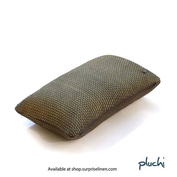 Pluchi - Moss Knit Foil Print  Cushion Cover (Pewter)
