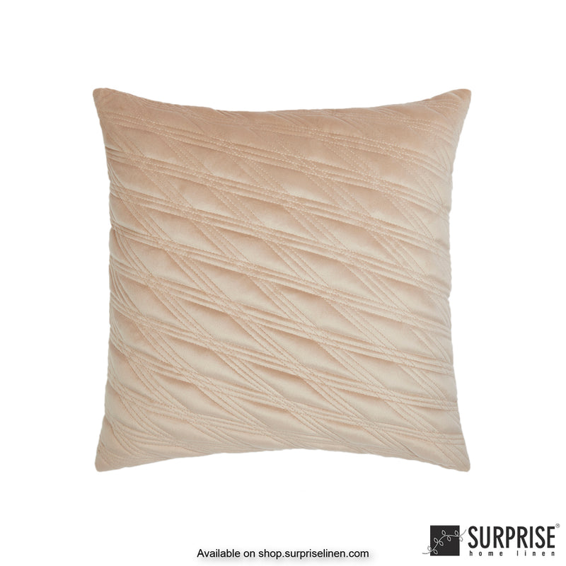 Surprise Home - Velvet Chic 40 x 40 cms Designer Cushion Cover (Beige)