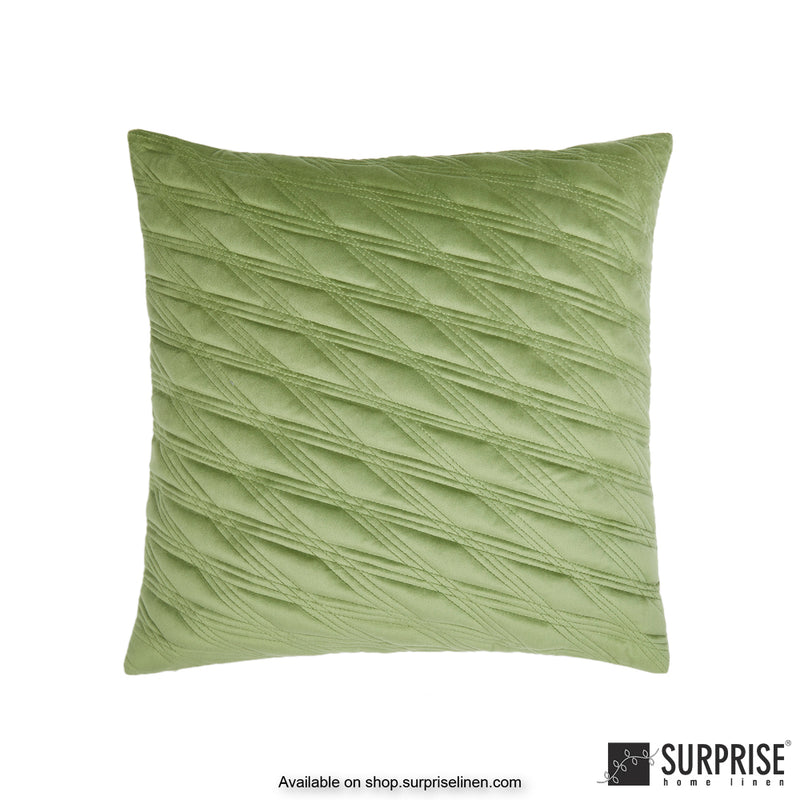 Surprise Home - Velvet Chic 40 x 40 cms Designer Cushion Cover (Green)
