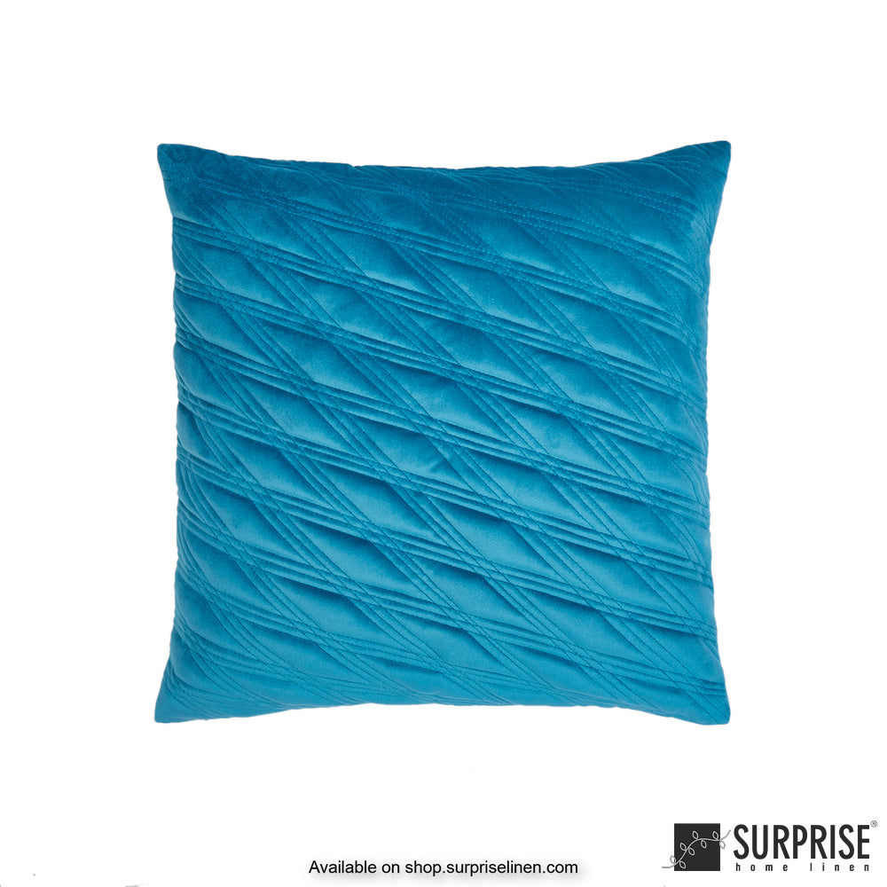 Surprise Home - Velvet Chic 40 x 40 cms Designer Cushion Cover (Blue)