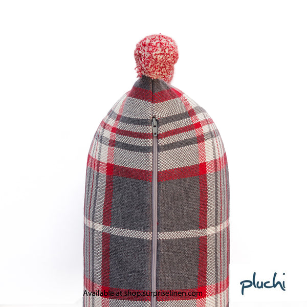 Pluchi - Tartan Plaid Cotton Knitted Decorative Cushion Cover (Multicolor)