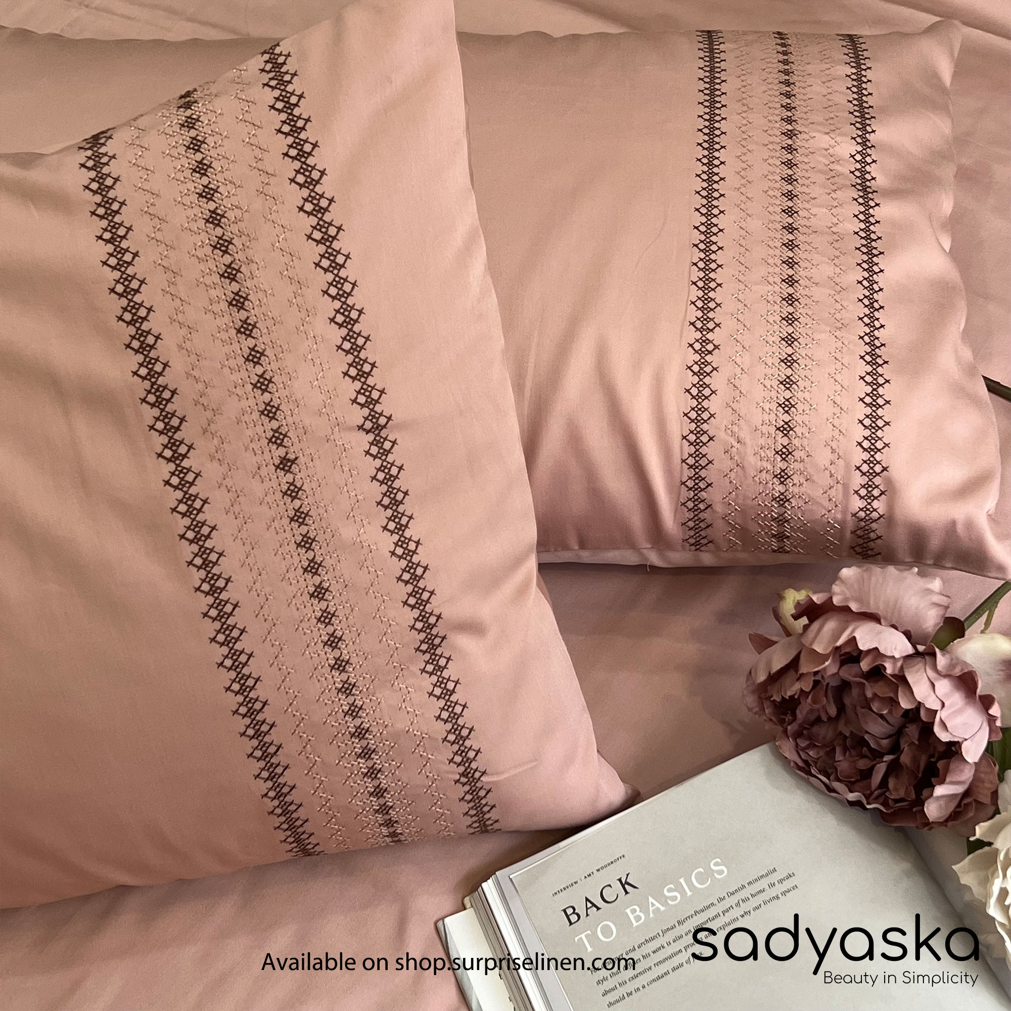 Sadyaska - Dream Collection Pristine Bedsheet Set (Rose)