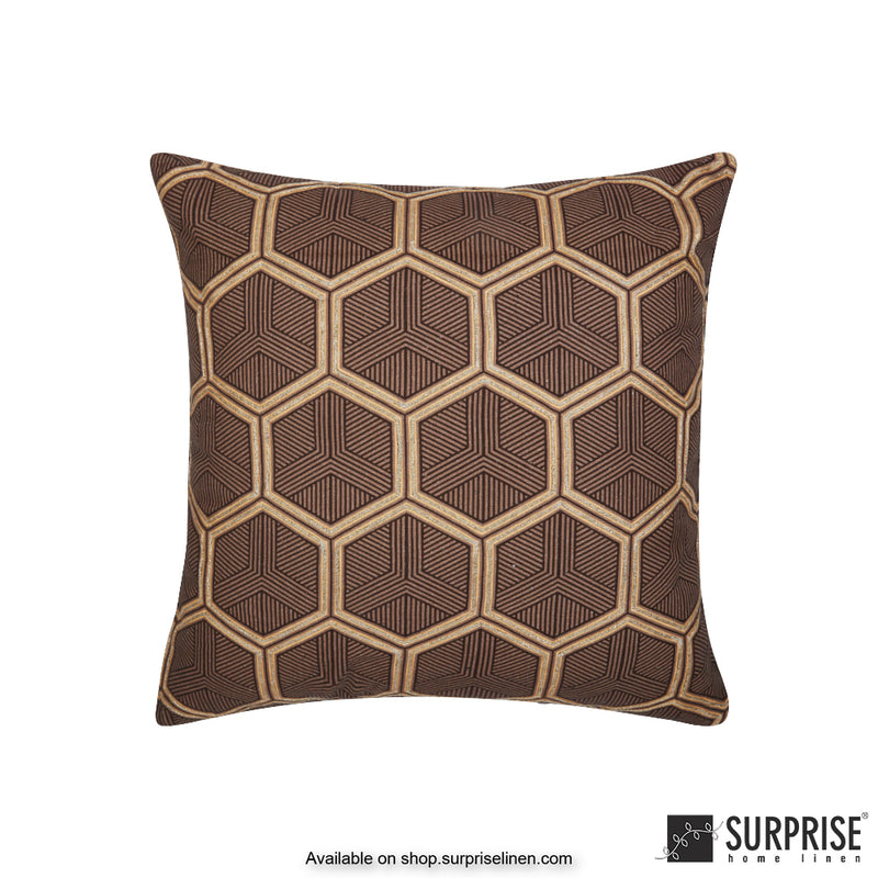 Surprise Home - Hive 45 x 45 cms Designer Cushion Cover (Brown)