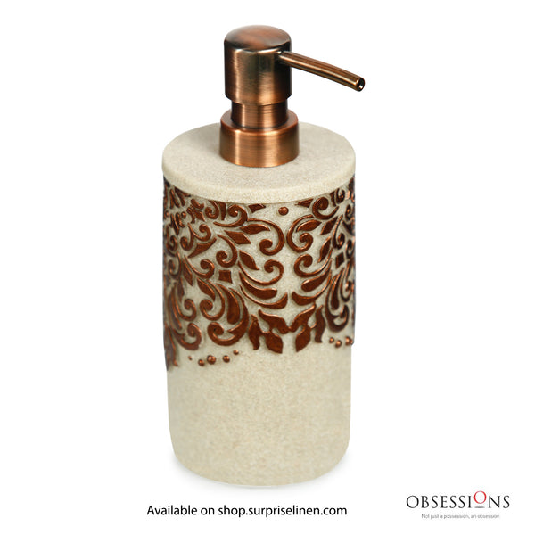 Obsessions - Alvina Collection Luxury Bathroom Accessory Set (Cream & Brown)