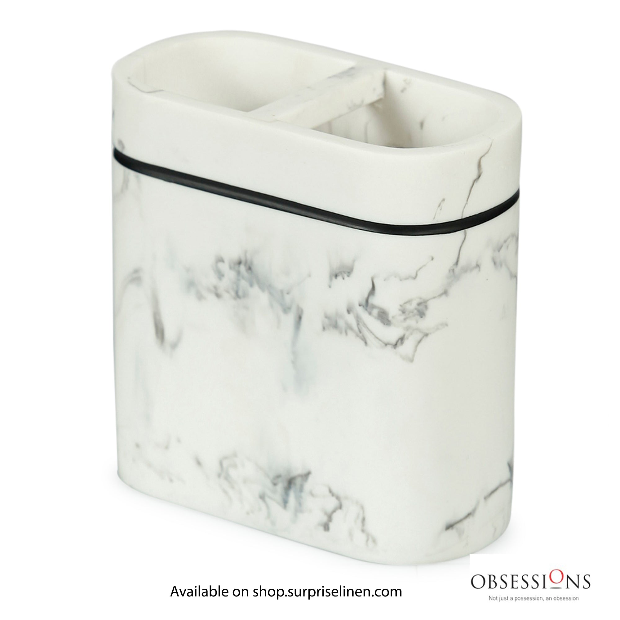 Obsessions - Alvina Collection Luxury Bathroom Accessory Set (Marble Ivory)