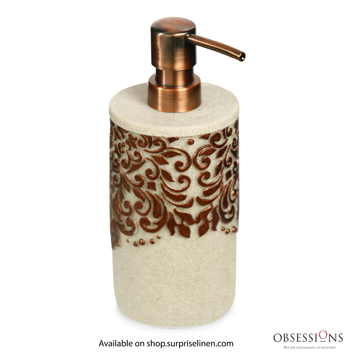 Obsessions - Alvina Collection Luxury Soap Dispenser (Cream & Brown)