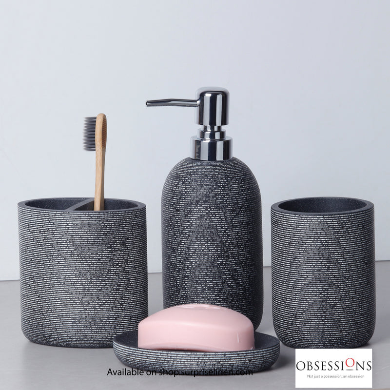 Obsessions - Alvina Collection Luxury Bathroom Accessory Set (Charcoal)