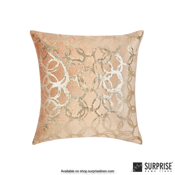 Surprise Home - Foil Circles 40 x 40 cms Designer Cushion Cover (Pink)