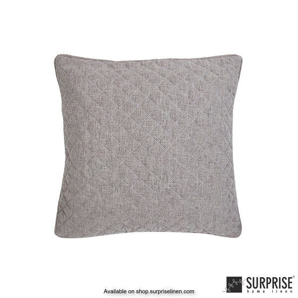 Surprise Home - Rhombus Grid 40 x 40 cms Designer Cushion Cover (Grey)