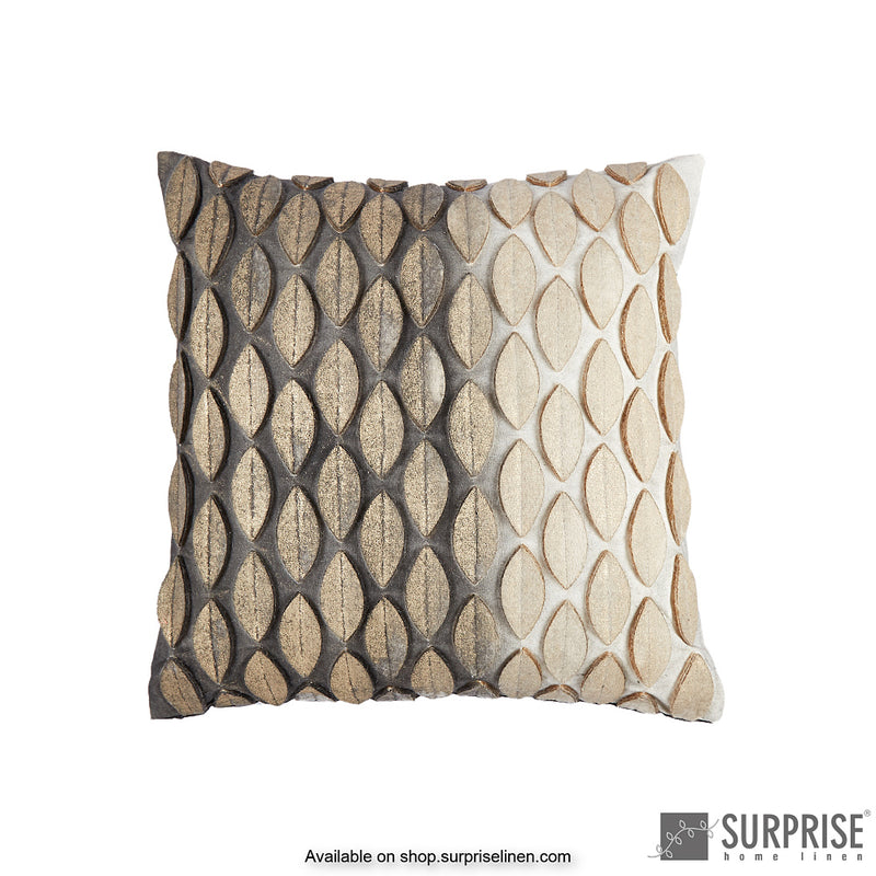 Surprise Home - Felt Leaf Cushion Cover (Charcoal)