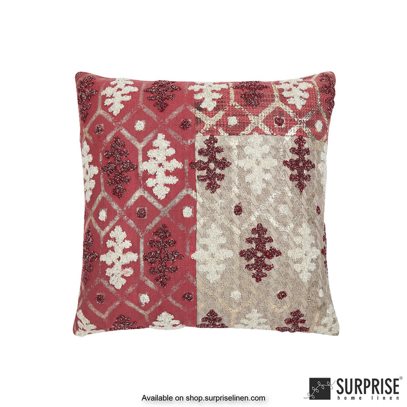 Surprise Home - Moroccan Tapis 40 x 40 cms Designer Cushion Cover (Red)