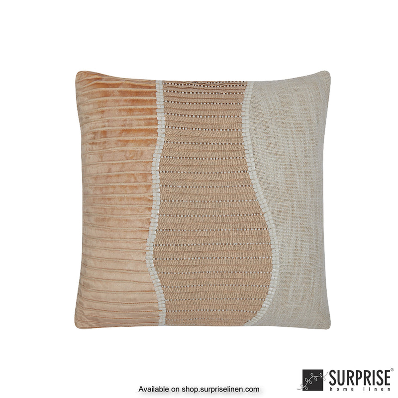 Surprise Home - Ocean Waves 40 x 40 cms Designer Cushion Cover  (Peach)