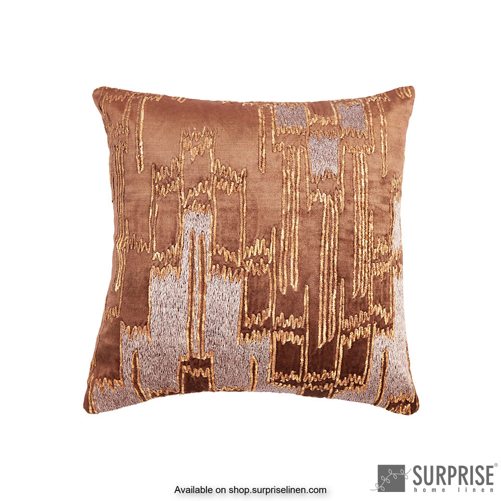 Surprise Home - Velvet Manhattan Cushion Cover (Brown)