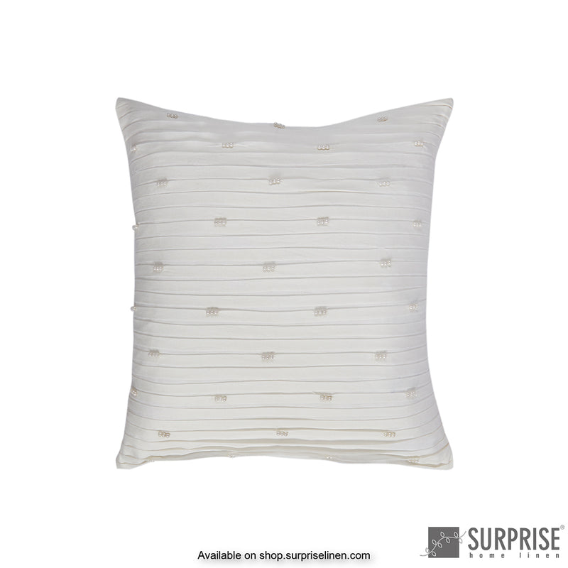 Surprise Home - Pearl Pleats Cushion Cover (White)