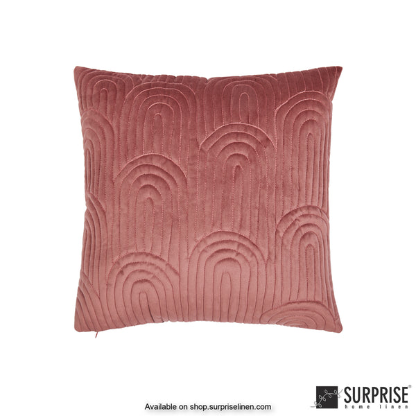 Surprise Home - Velvet Art Deco  40 x 40 cms Designer Cushion Cover (Blush)