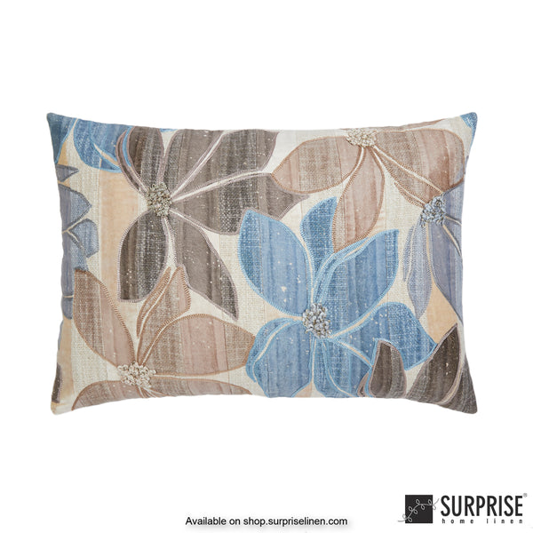Surprise Home - Flower Garden 35 x 50 cms Designer Cushion Cover (Blue)