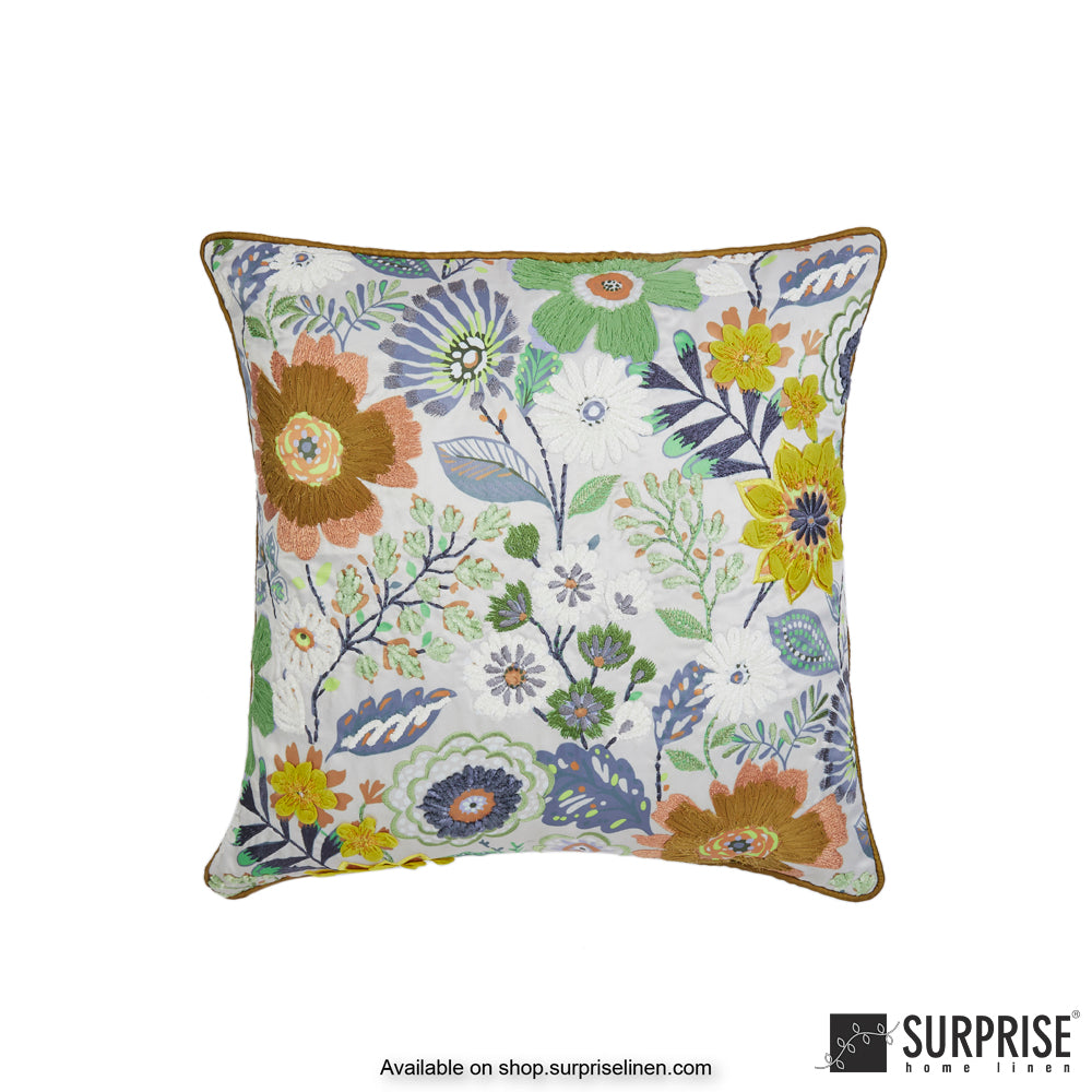 Surprise Home - Sunflower 40 x 40 cms Designer Cushion Cover (Green)