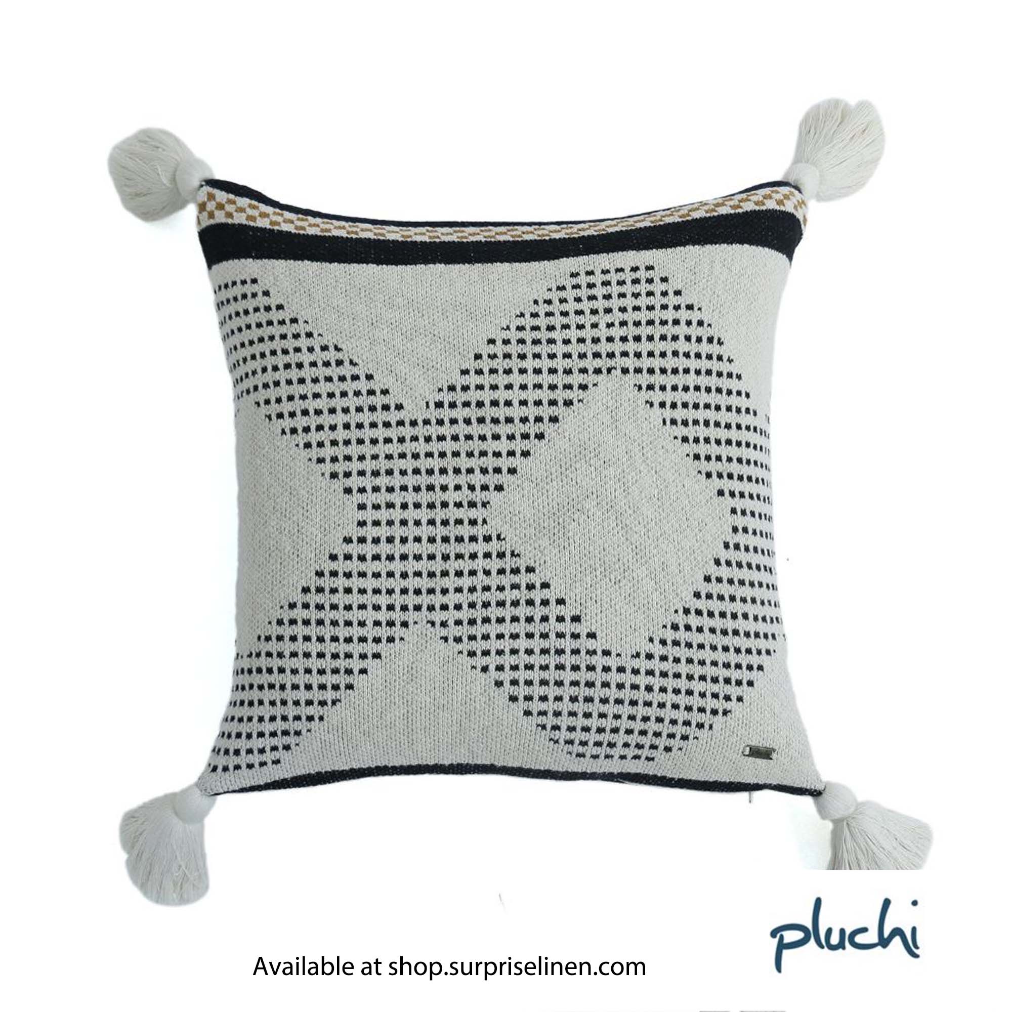 Pluchi - Diamond Check Cushion Cover (Black)