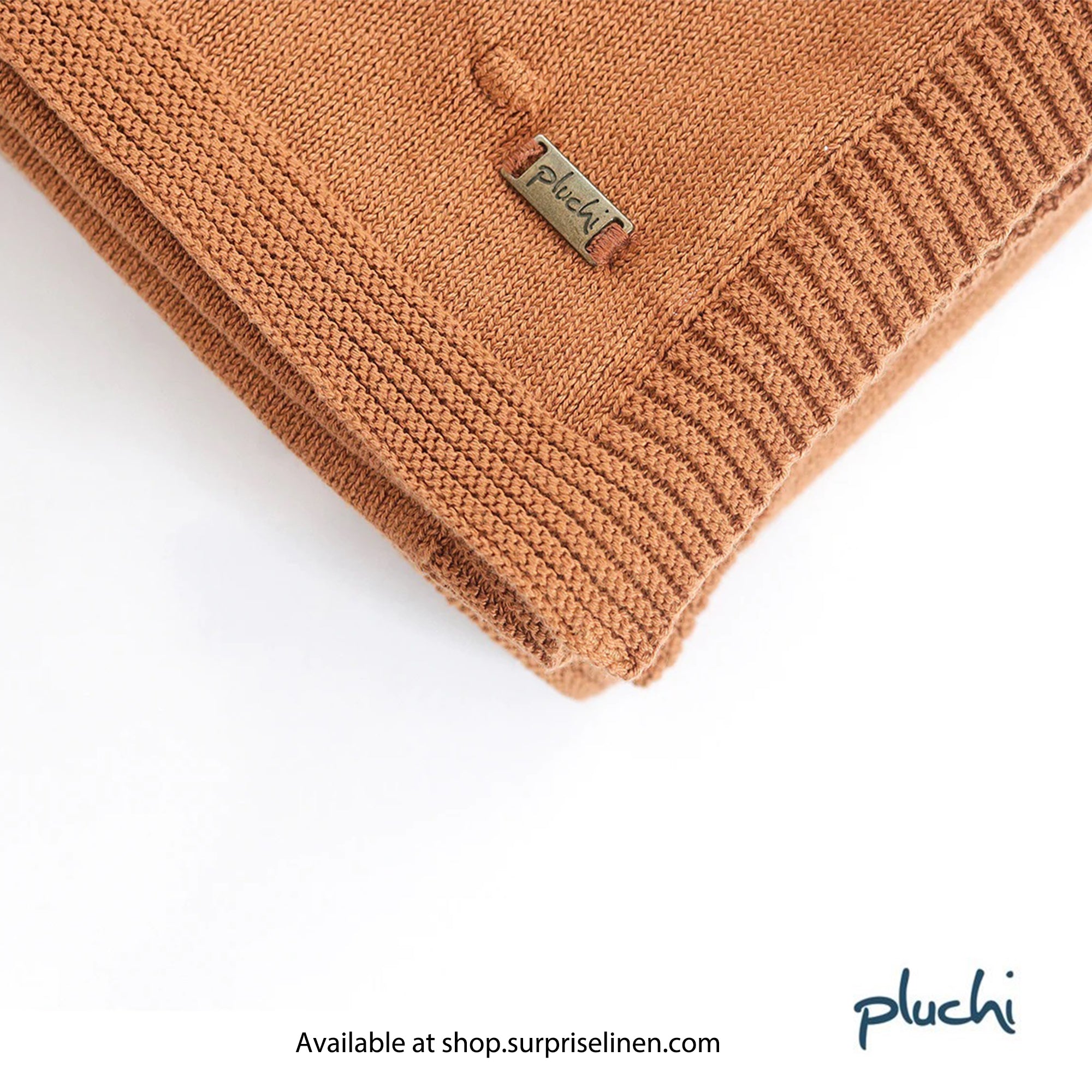 Pluchi - Bubble Pure Cotton Knitted All Season Ac Throw Blanket (Cashew Rust)