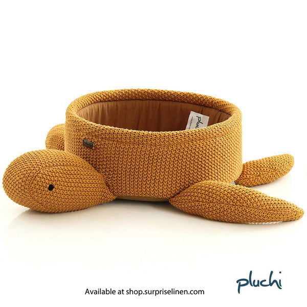 Pluchi - Turtle Cotton Knitted Home Baskets In (Mustard)