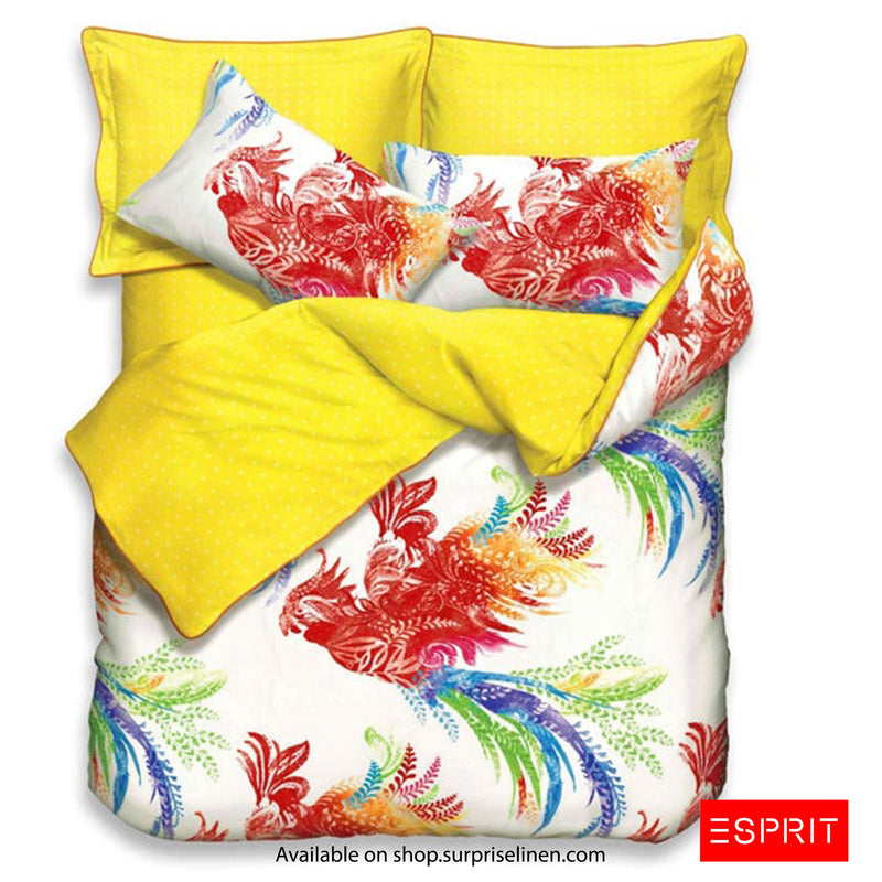 Esprit - Cotton Satin Printed Light Weight Winter Quilt (Cream & Yellow)