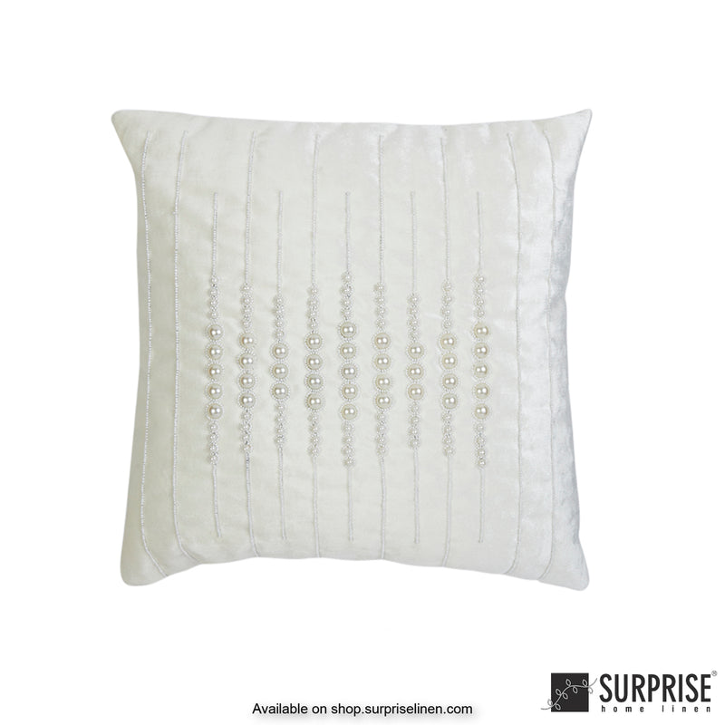 Surprise Home - Pearl Bracelet 40 x 40 cms Designer Cushion Cover (White)