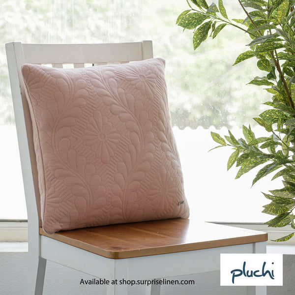 Pluchi - Flora Cotton Knitted Decorative Cushion Cover (Blush Pink)