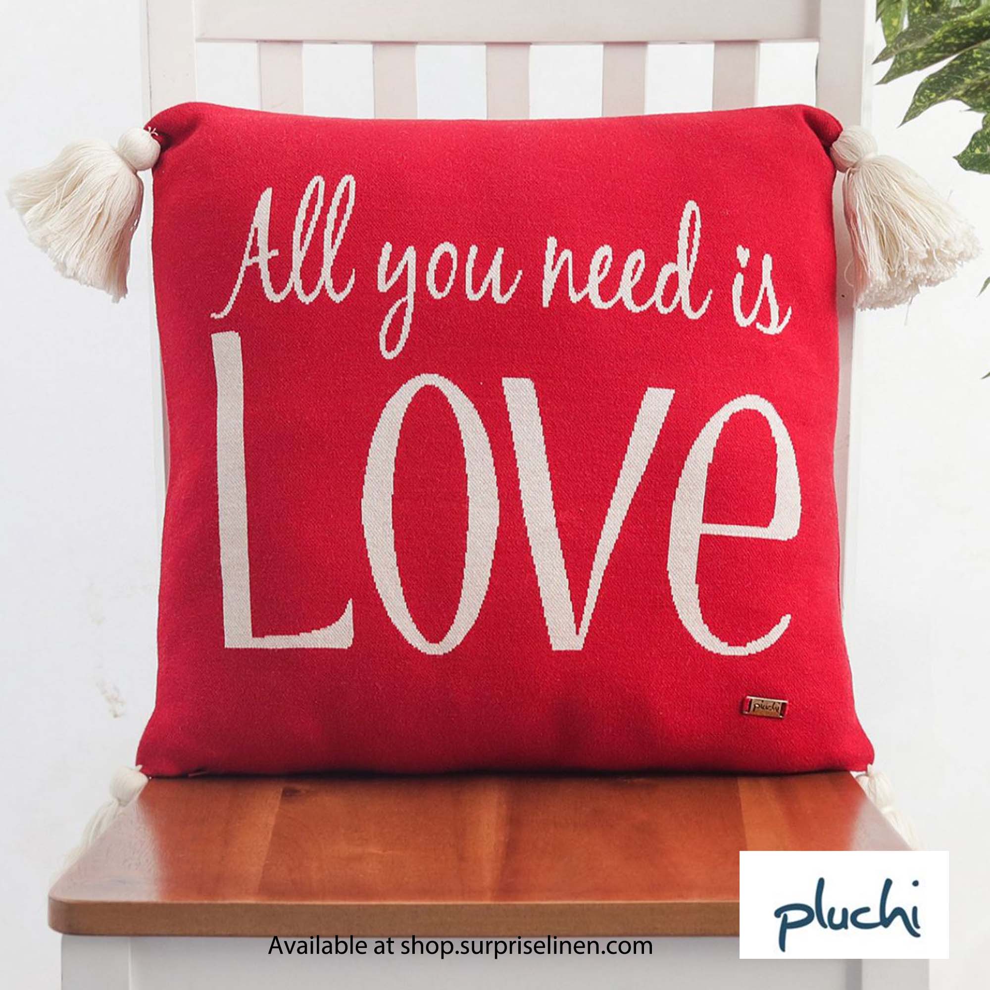 Pluchi - All You Need is Love Cushion Cover (Red)