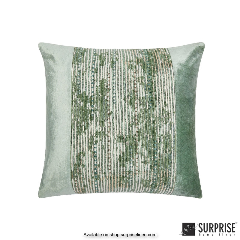 Surprise Home - Dori Textures 40 x 40 cms Designer Cushion Cover (Green)