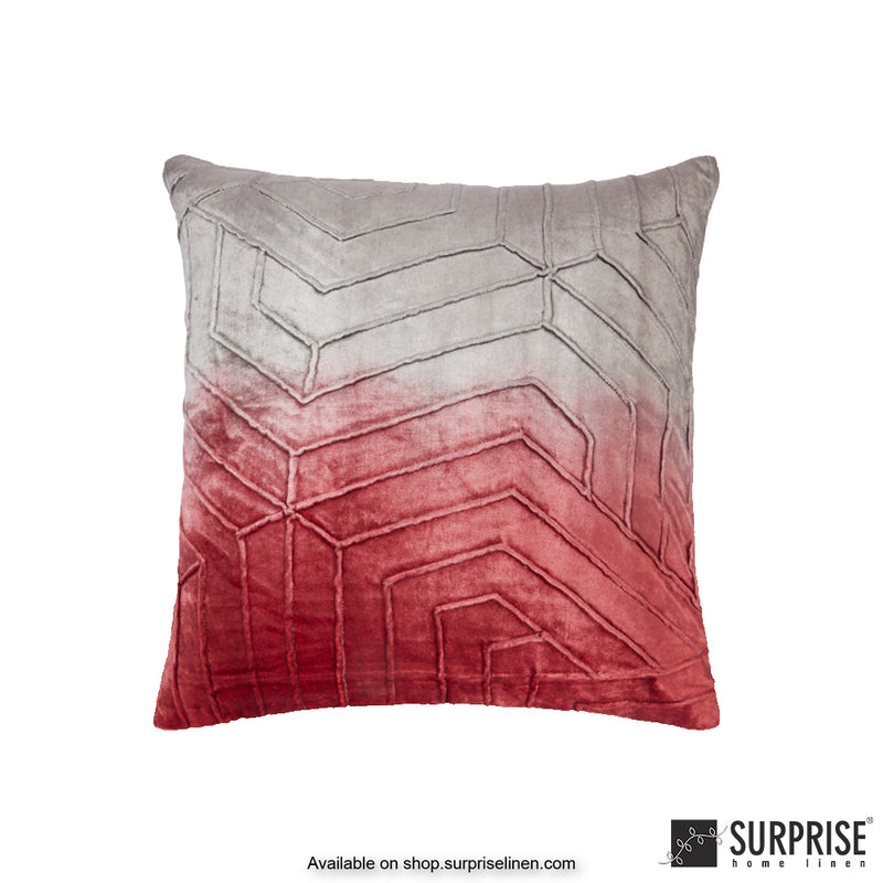 Surprise Home - Velvet Ombre 40 x 40 cms Designer Cushion Cover (Red)