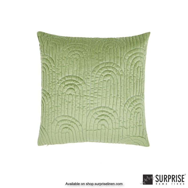 Surprise Home - Velvet Art Deco  60 x 60 cms Designer Cushion Cover (Green)