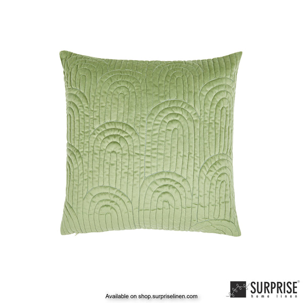Surprise Home - Velvet Art Deco  40 x 40 cms Designer Cushion Cover (Green)