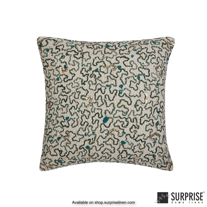 Surprise Home - Aaree Texturee 40 x 40 cms Designer Cushion Cover (Green)
