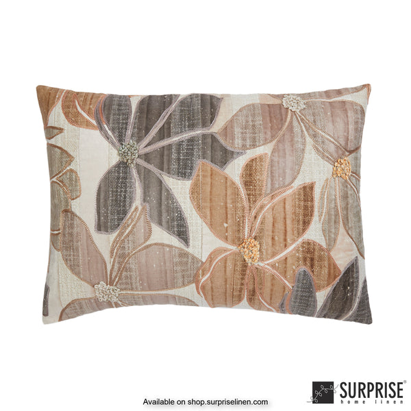 Surprise Home - Flower Garden 35 x 50 cms Designer Cushion Cover (Beige)
