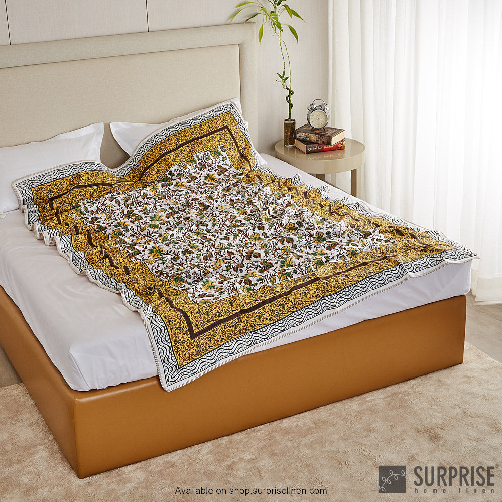 Surprise Home - Mughal Print Dohar (Yellow)