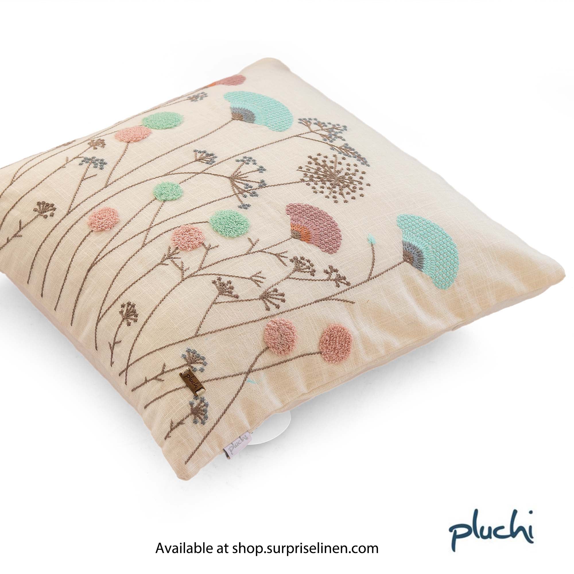 Pluchi - Botanical Cushion Cover (Beige)