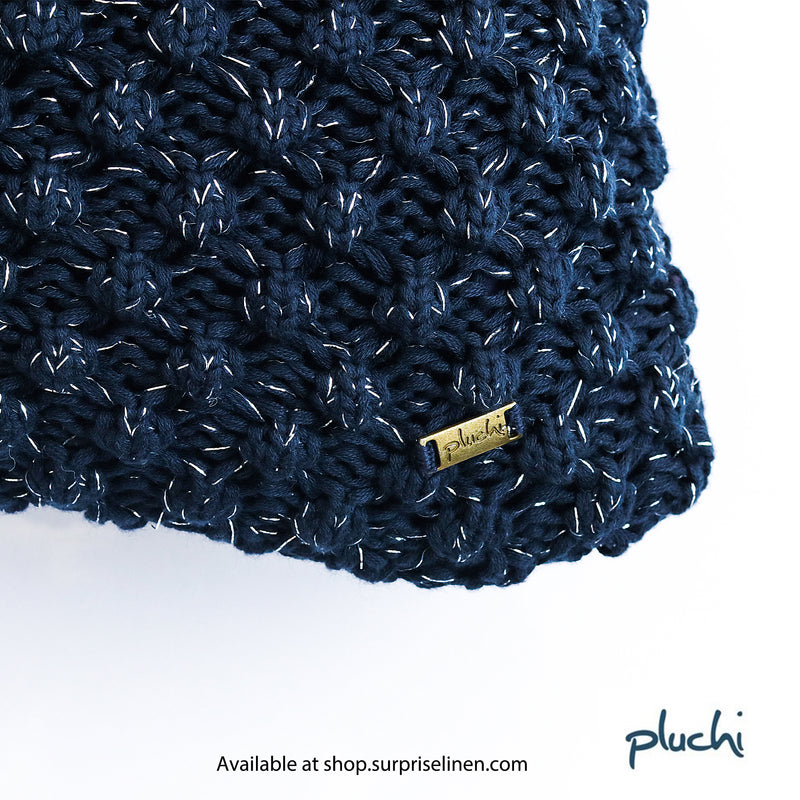 Pluchi - Popcorn Cotton Knitted Cushion Cover (Blue)