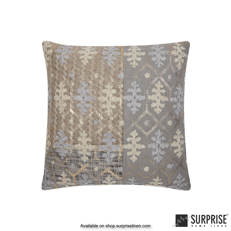 Surprise Home - Moroccan Tapis 40 x 40 cms Designer Cushion Cover (Silver)