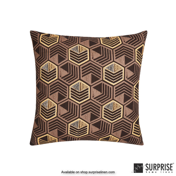 Surprise Home - Maze 45 x 45 cms Designer Cushion Cover (Brown)