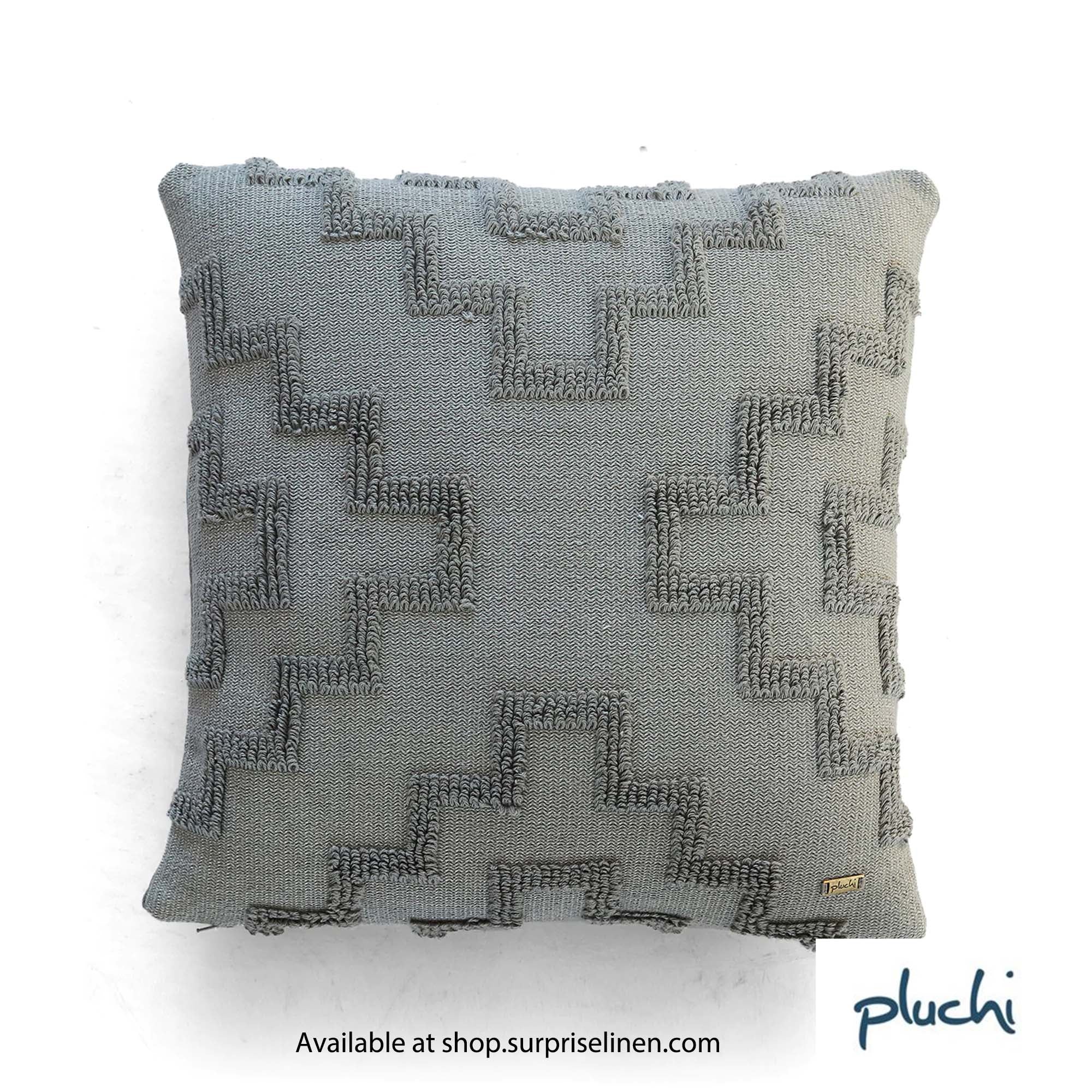 Pluchi - Fret Cushion Cover (Light Grey)