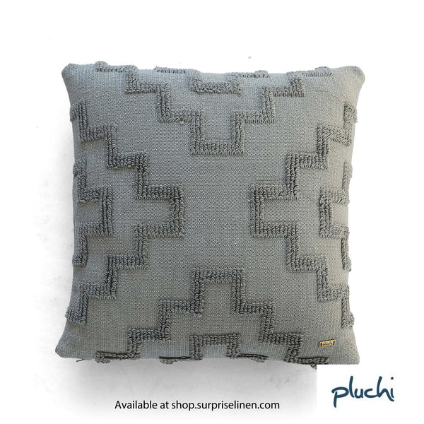 Pluchi - Fret Cushion Cover (Light Grey)