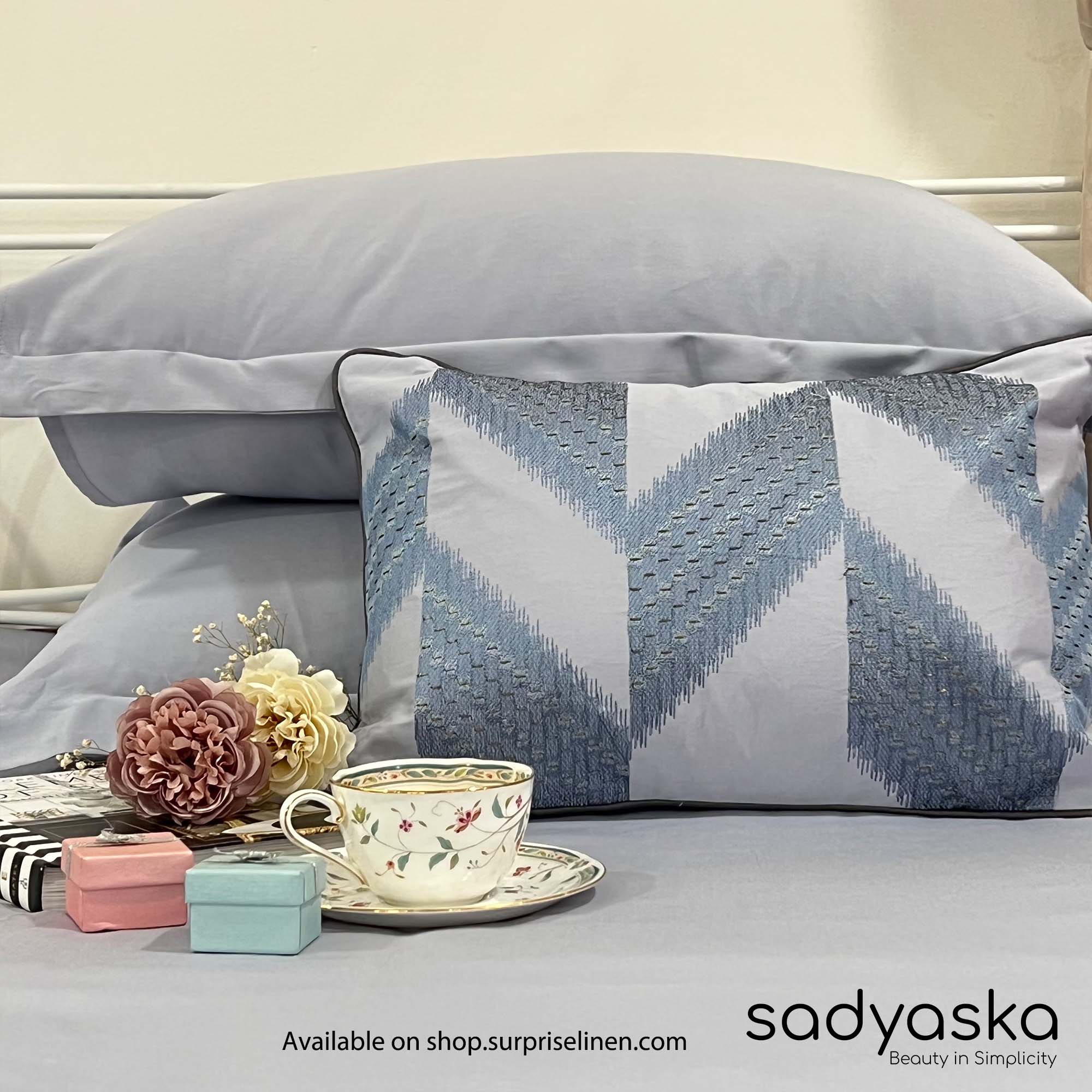 Sadyaska - Treasure Collection Stacy Bedsheet Set (Smoke Blue)