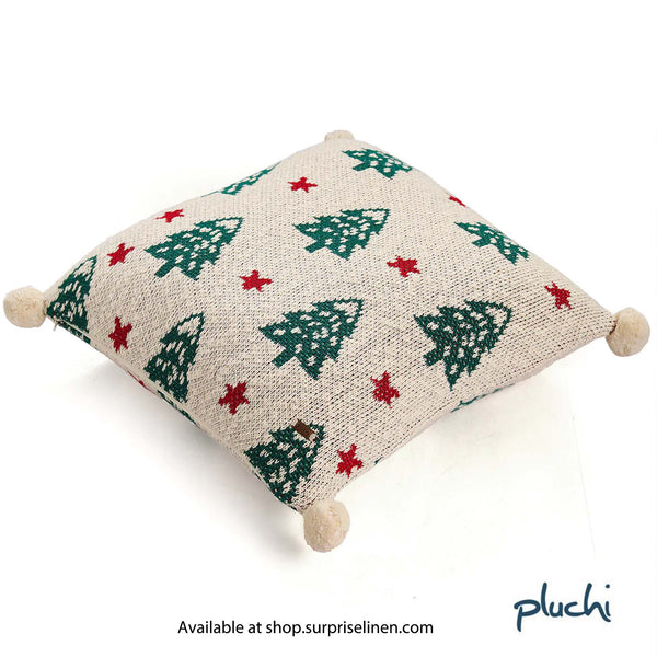 Pluchi - X-mas Tree & Star Cushion Cover (Green & Red)