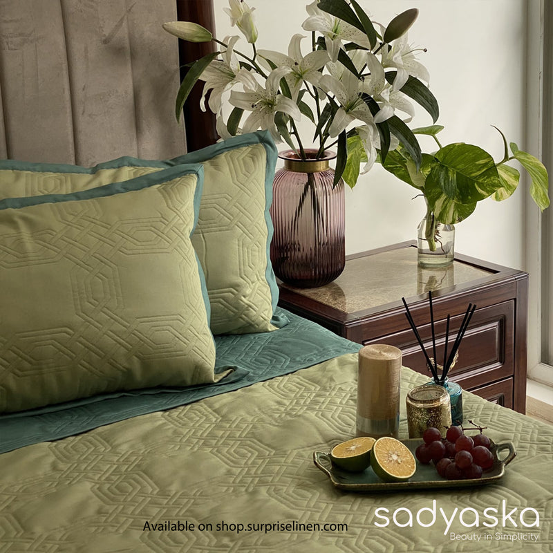 Sadyaska - Prime Collection Ornate Bed Cover Set (Turquoise & Lime Green)