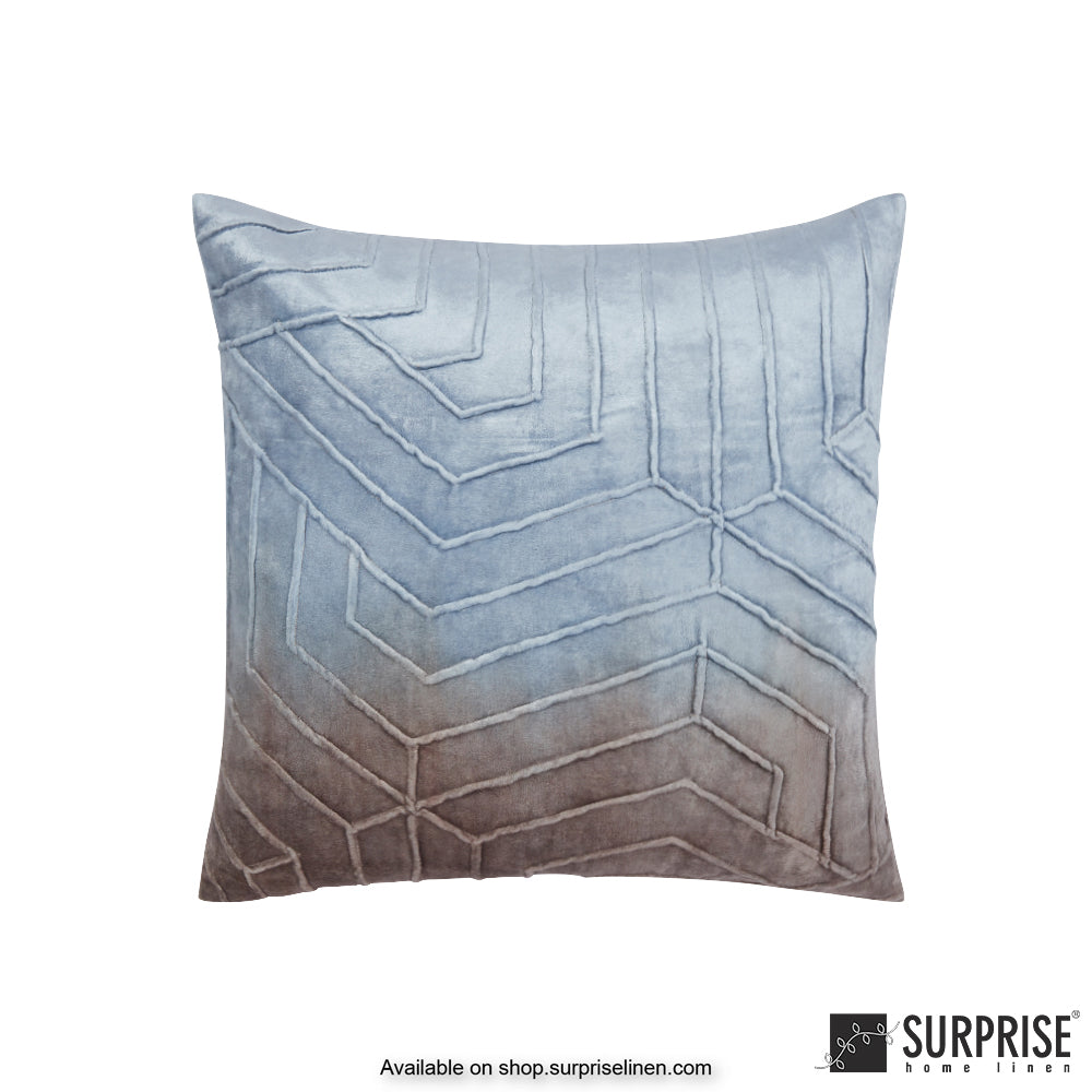 Surprise Home - Velvet Ombre 40 x 40 cms Designer Cushion Cover (Blue)