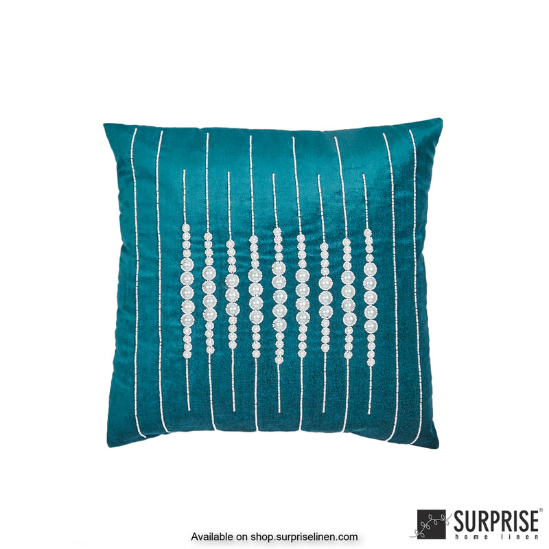 Surprise Home - Pearl Bracelet 40 x 40 cms Designer Cushion Cover (Blue)